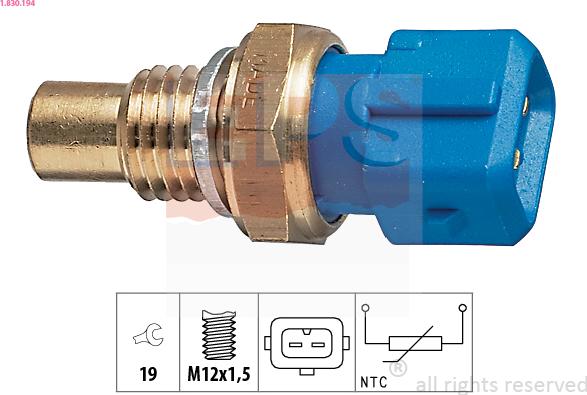 EPS 1.830.194 - Sensor, temperatura del refrigerante parts5.com