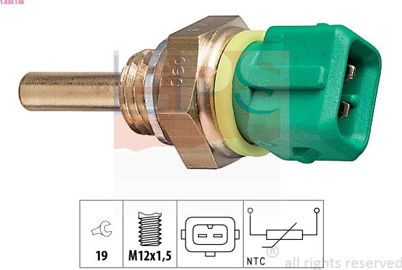 EPS 1.830.148 - Senzor,temperatura lichid de racire parts5.com