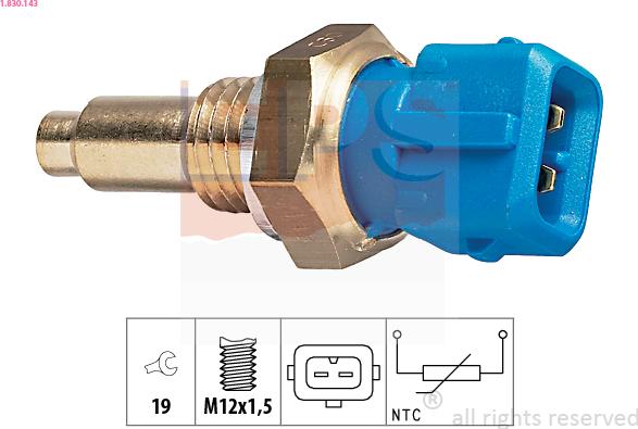 EPS 1.830.143 - Sensor, temperatura del refrigerante parts5.com