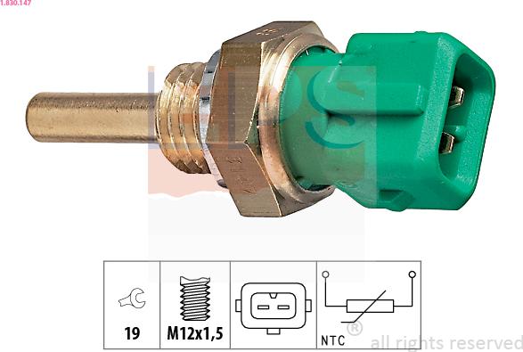 EPS 1.830.147 - Sensor, temperatura del refrigerante parts5.com