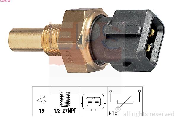 EPS 1.830.165 - Sensor, coolant temperature parts5.com