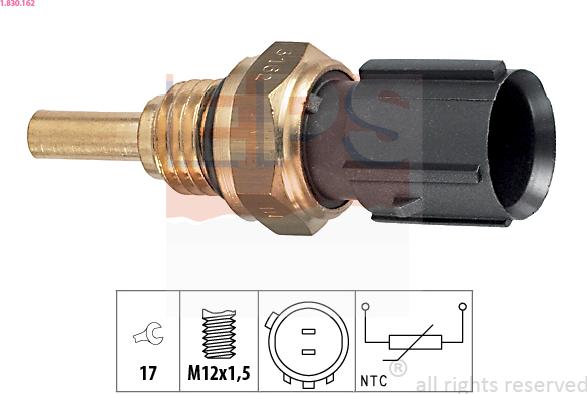 EPS 1.830.162 - Sensor, temperatura del refrigerante parts5.com