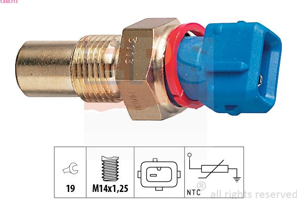 EPS 1.830.113 - Sensor, oil temperature parts5.com