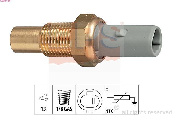 EPS 1.830.184 - Sensor, coolant temperature parts5.com