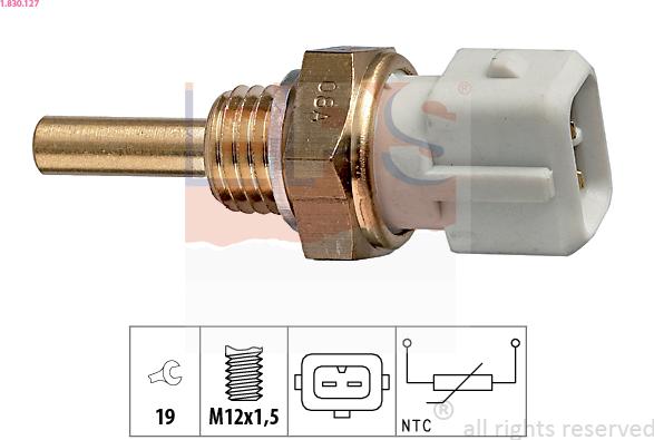 EPS 1.830.127 - Sensor, temperatura del refrigerante parts5.com