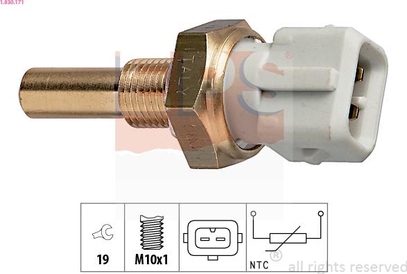 EPS 1.830.171 - Sensor, temperatura del refrigerante parts5.com