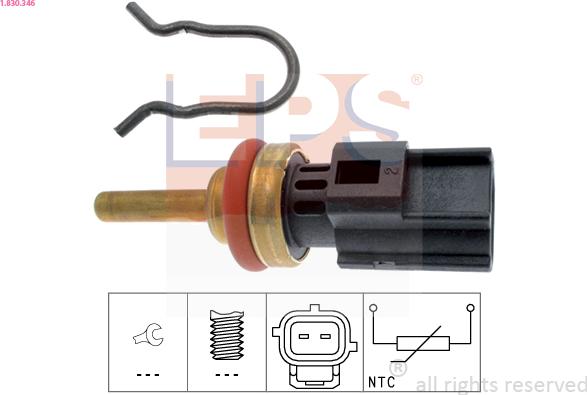 EPS 1.830.346 - Sonde de température, liquide de refroidissement parts5.com