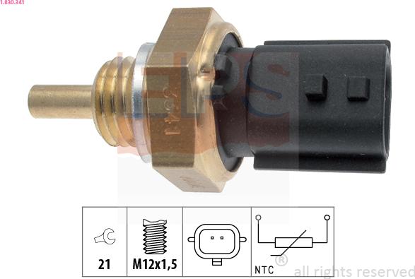 EPS 1.830.341 - Senzor,temperatura lichid de racire parts5.com