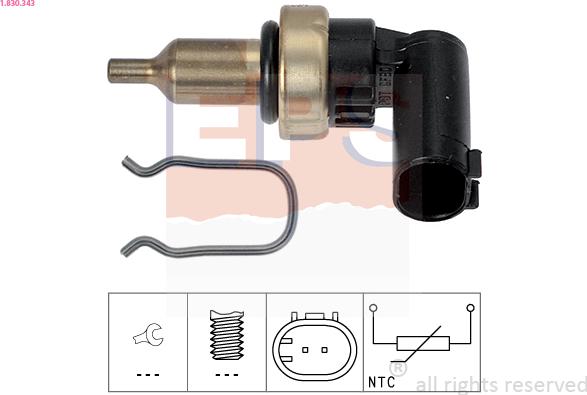 EPS 1.830.343 - Senzor,temperatura lichid de racire parts5.com