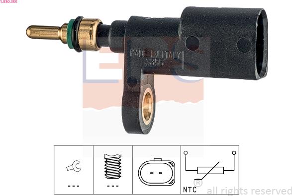 EPS 1.830.355 - Sonde de température, liquide de refroidissement parts5.com