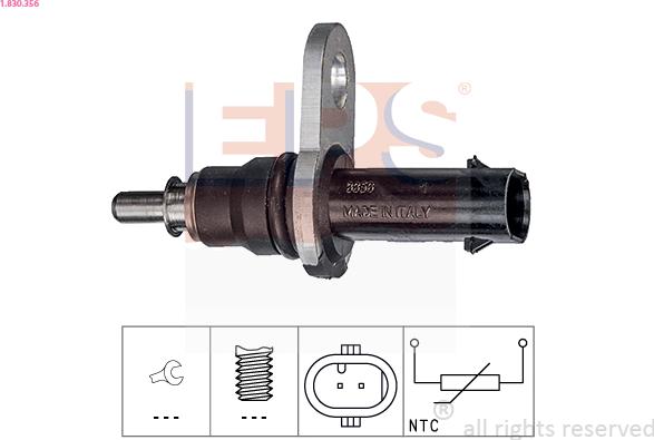 EPS 1.830.356 - Sensor, temperatura del aceite parts5.com