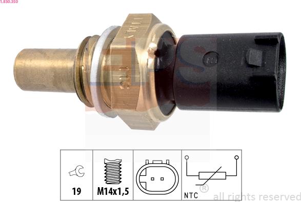 EPS 1.830.350 - Sensor, temperatura del aceite parts5.com