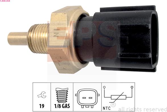 EPS 1.830.358 - Sensor, temperatura del aceite parts5.com