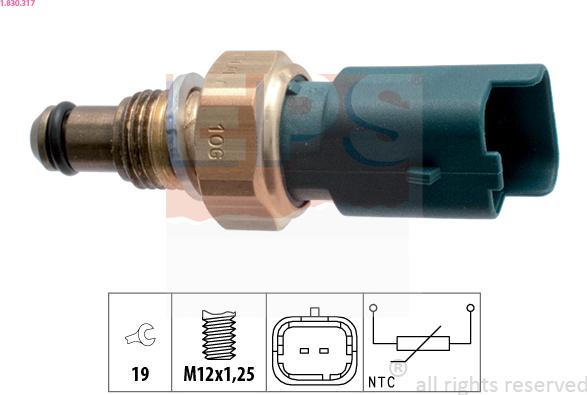 EPS 1.830.317 - Senzor, temperatura rashladnog sredstva parts5.com