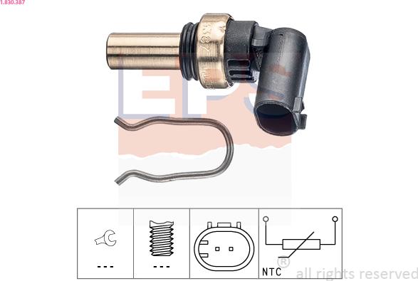 EPS 1.830.387 - Sonde de température, liquide de refroidissement parts5.com