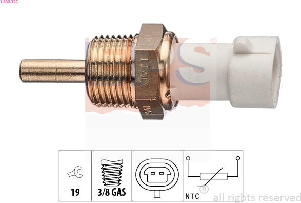 EPS 1.830.335 - Senzor,temperatura lichid de racire parts5.com