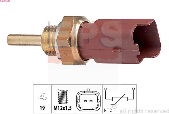 EPS 1.830.326 - Czujnik, temperatura płynu chłodzącego parts5.com