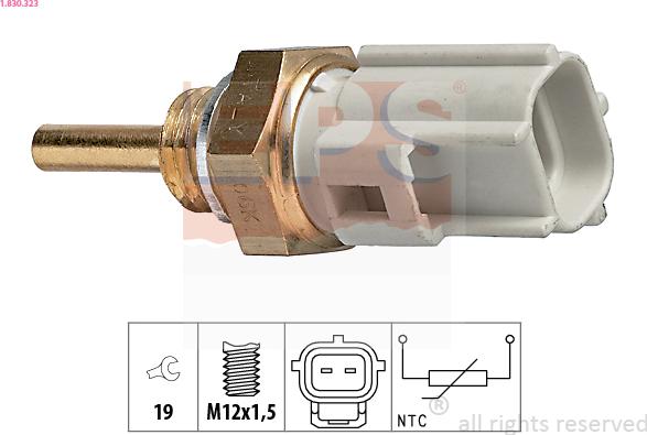 EPS 1.830.323 - Senzor,temperatura lichid de racire parts5.com