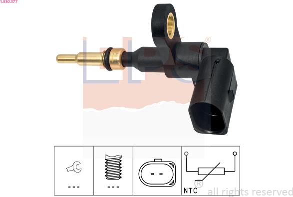 EPS 1.830.377 - Senzor,temperatura lichid de racire parts5.com