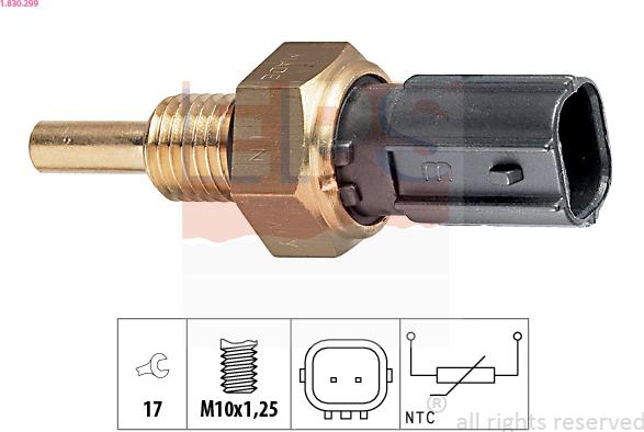 EPS 1.830.299 - Czujnik, temperatura płynu chłodzącego parts5.com