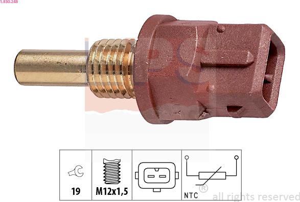 EPS 1.830.248 - Sensor, temperatura del aceite parts5.com