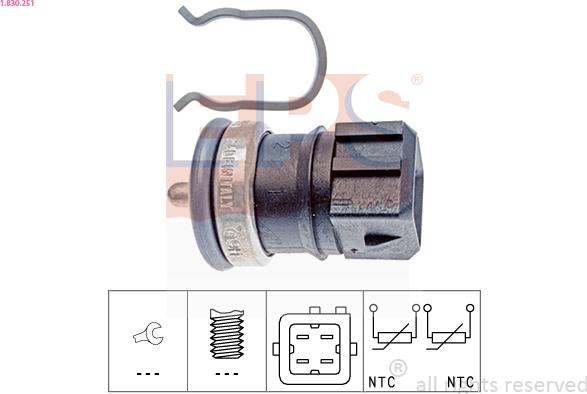 EPS 1.830.251 - Sensor, coolant temperature parts5.com