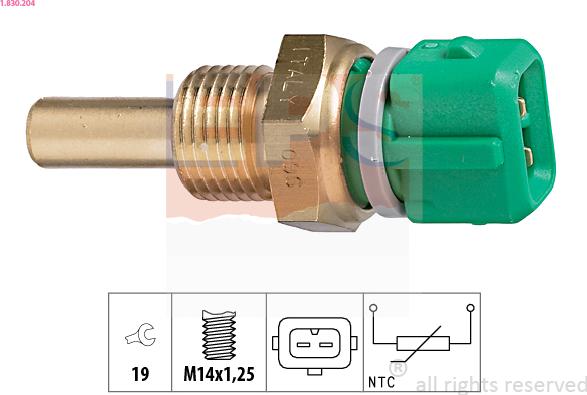 EPS 1.830.204 - Senzor,temperatura lichid de racire parts5.com