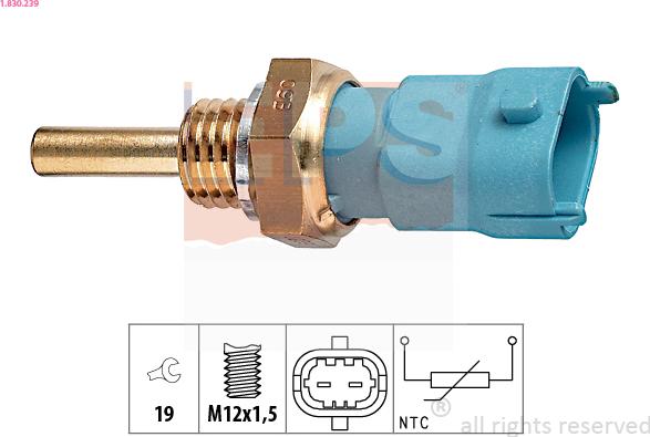 EPS 1.830.239 - Sensor, temperatura del aceite parts5.com