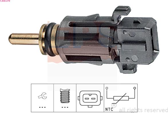 EPS 1.830.279 - Sensor, temperatura del refrigerante parts5.com