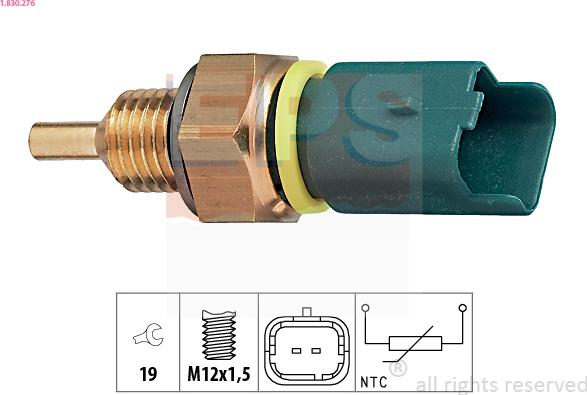 EPS 1.830.276 - Sensor, temperatura del refrigerante parts5.com