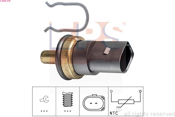 EPS 1.830.278 - Senzor, temperatura rashladne tečnosti parts5.com