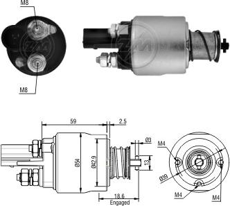 ERA ZM1498 - Solenoid Switch, starter parts5.com