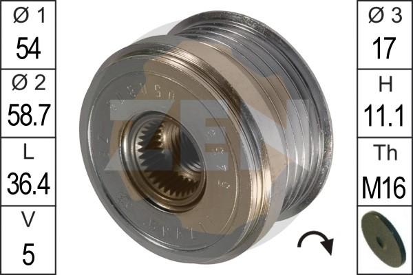 ERA ZN5455 - Pulley, alternator, freewheel clutch parts5.com