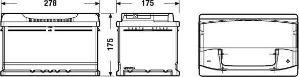 Exide EA722 - Baterie de pornire parts5.com