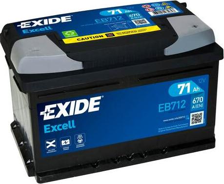 Exide EB712 - Käynnistysakku parts5.com