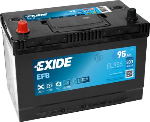 Exide EL955 - Стартерная аккумуляторная батарея, АКБ parts5.com