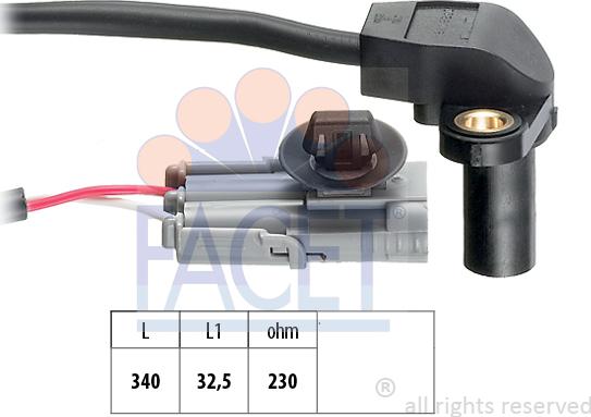 FACET 9.0328 - Sensor, crankshaft pulse parts5.com