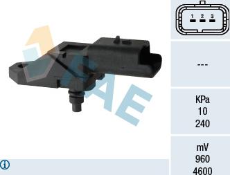 FAE 15046 - Sensor, presión colector de admisión parts5.com