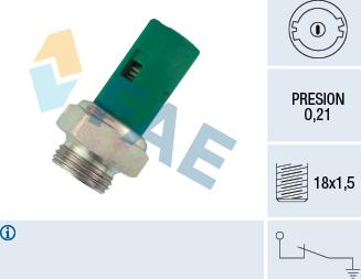 FAE 12490 - Czujnik, ciśnienie oleju parts5.com