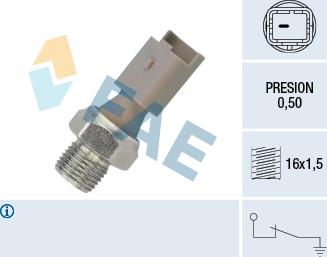 FAE 12640 - Αισθητήρας, πίεση λαδιού parts5.com