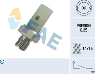 FAE 12370 - Czujnik, ciśnienie oleju parts5.com