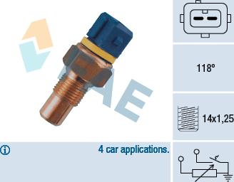 FAE 34050 - Sensor, temperatura del refrigerante parts5.com