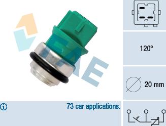 FAE 34350 - Sensor, coolant temperature parts5.com