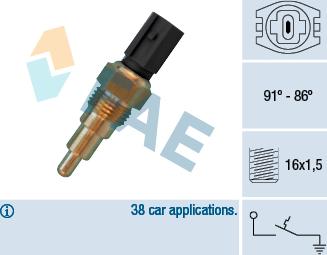 FAE 36670 - Interruptor de temperatura, ventilador del radiador parts5.com