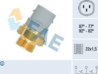 FAE 38160 - Teplotný spínač ventilátora chladenia parts5.com