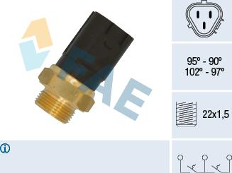 FAE 38185 - Interruptor de temperatura, ventilador del radiador parts5.com