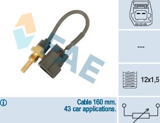 FAE 32425 - Senzor,temperatura lichid de racire parts5.com