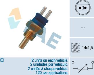 FAE 32580 - Soğutucu akışkan sıcaklık sensörü parts5.com