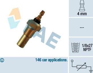 FAE 32350 - Датчик, температура на охладителната течност parts5.com