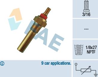 FAE 32300 - Sensor, coolant temperature parts5.com